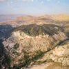 Aerial view of Tannourine cedar forest in the rocky mountains in Batroun in Lebanon